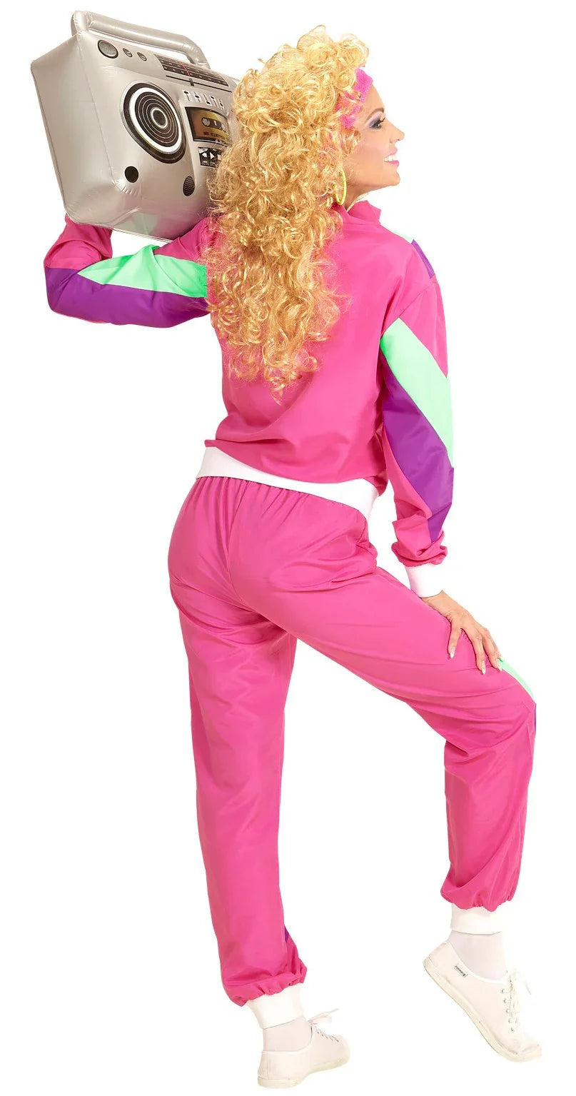 Disfraz Chándal de Táctel Rosa Años 80 para Mujer Chándales de Táctel Años 80 Widmann